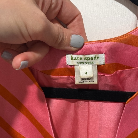 Kate Spade silk tie waist spring dress size 4 - Picture 4 of 4